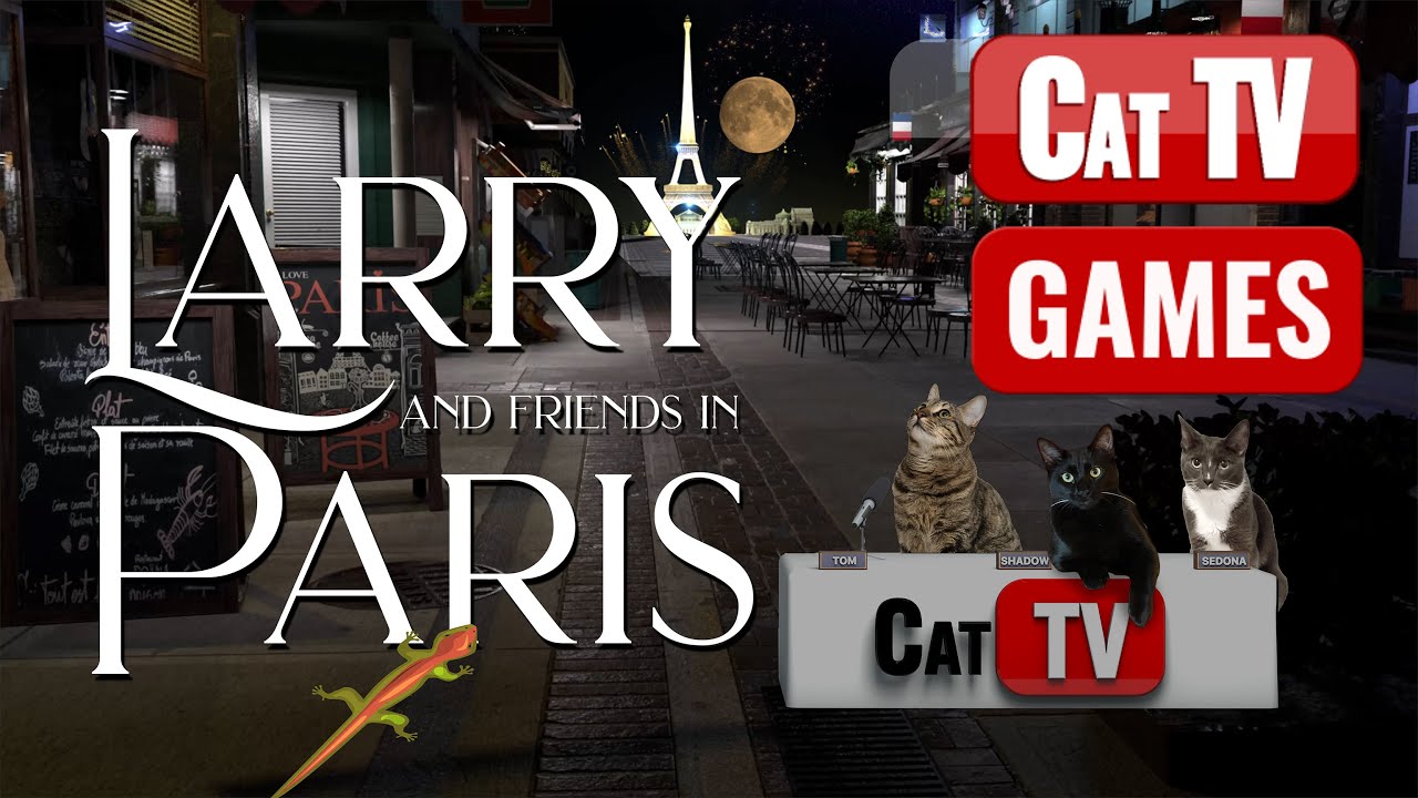 CAT TV | 🦎 Larry the Lizard and Friends Visit Paris | CAT Games | Videos For Cats to Watch | 2 Hours