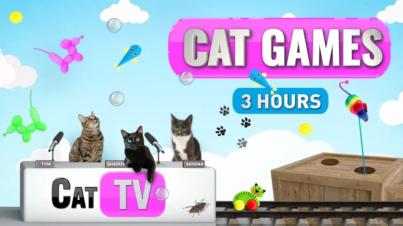 Cat Games | Ultimate Cat TV Compilation Vol 5 | 3 HOURS 🦎 🐠 🐹 🐟 🎉