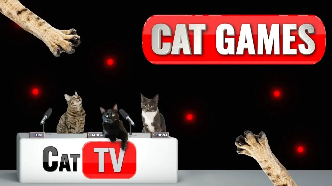 CAT Games | 🔴 Red Dot Laser Dance on Black Screen- Slow, Medium, Fast & Dual Dot Thrills! | Cat TV